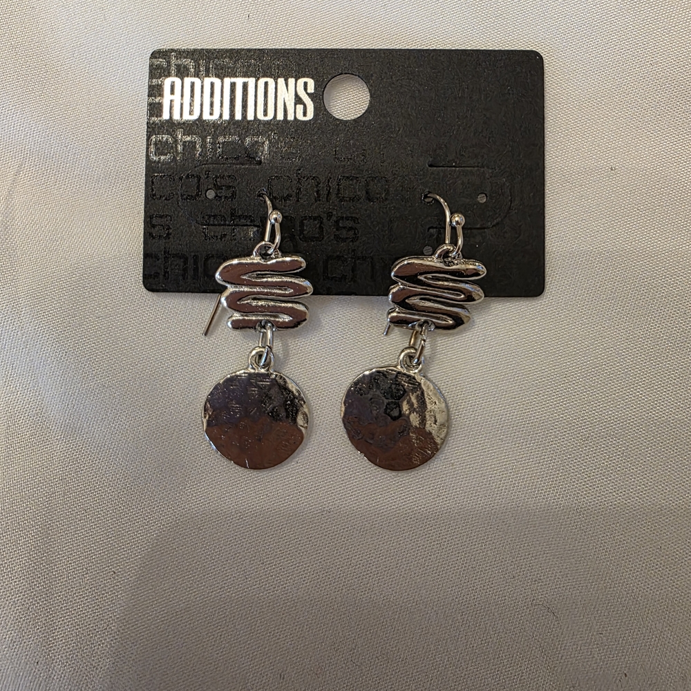 Silver and Brown Dangle Earrings